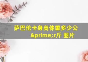 萨巴伦卡身高体重多少公′r斤 图片